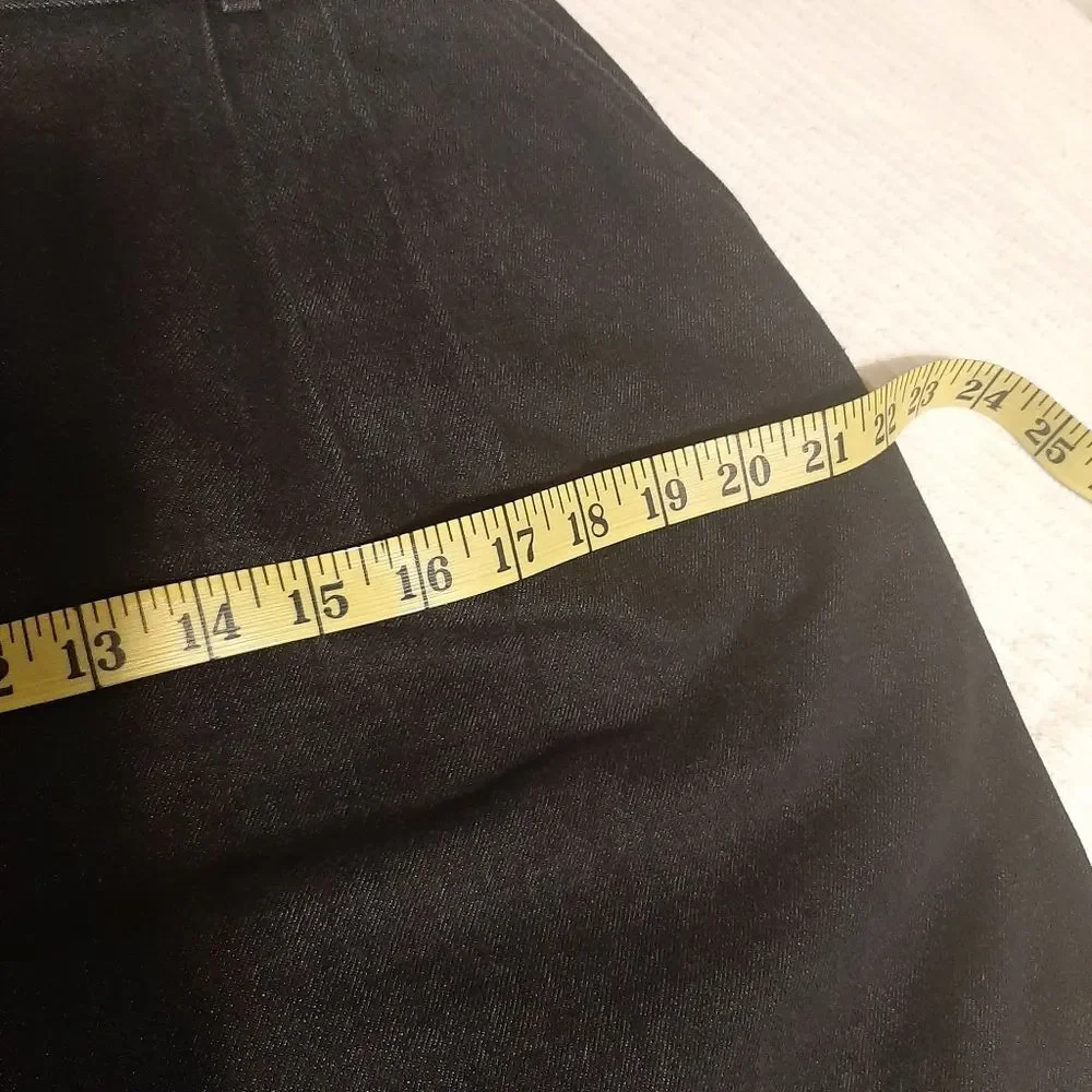 I.C Isaacs Modest Denim Black Maxi Skirt Pocket Size 12